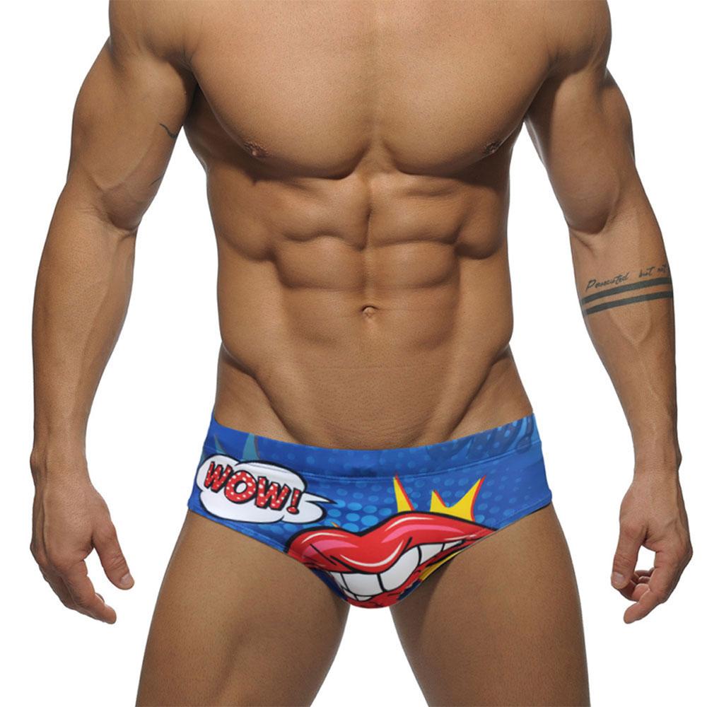 UXH Fashion Mannen Zwemslips Trunks Pride Day Gay Rainbow March Strakke pasvorm Sexy badmode Strandkleding Looien Surfen GYM M marineblauwe kleur