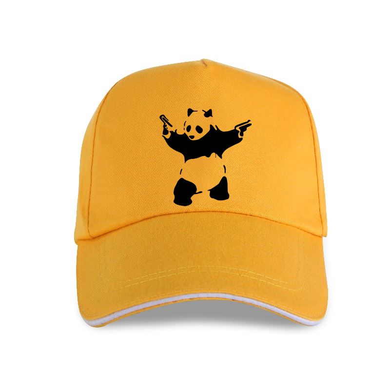 91530103MAC287W82J 2022 Cap Hoed Banksy Graffiti Muurkunst Pandamonium Gewapende Panda Zwart Voor Mannen Anime Kleding Oversized Baseball Cap Grafisch