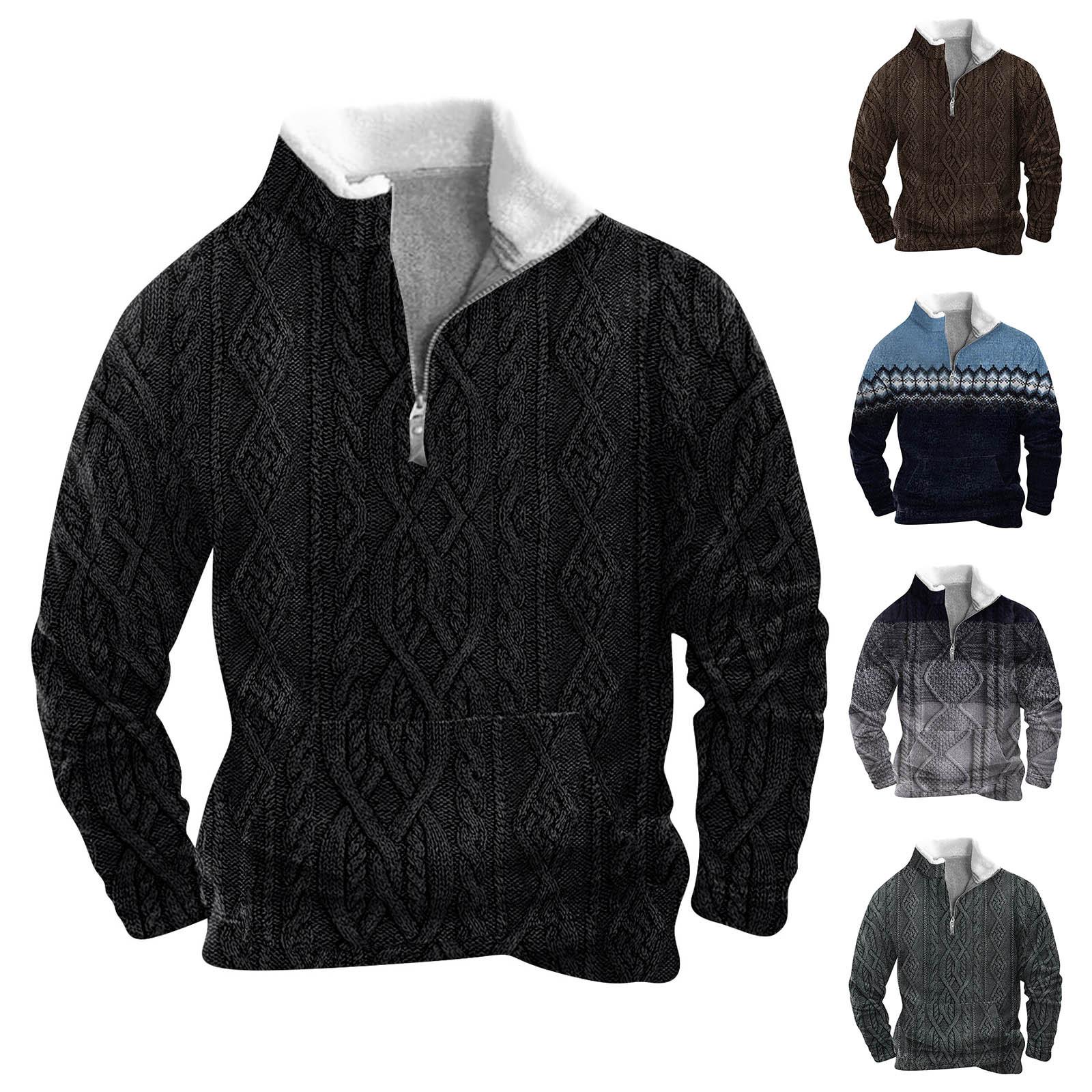 YiGeiWoLiGiaoGiao Lente en herfst herensweatshirt met staande kraag is outdoor casual truien tops XXXXL zwart