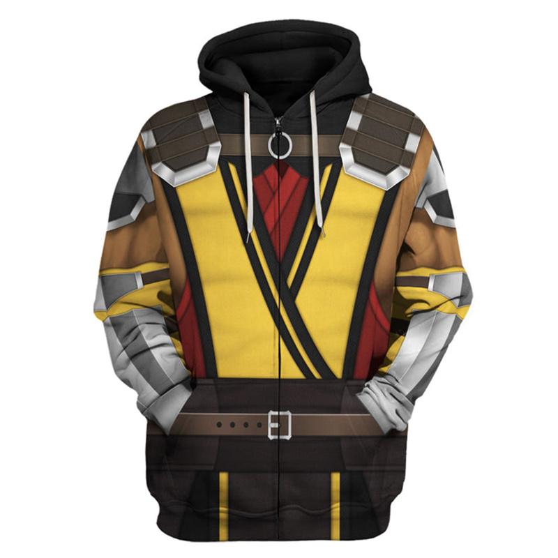ETST0013 Game MK Mortal Kombat Grafische Zip Up Hoodie Herenkleding 3D-printen Nieuw in Hoodies & Sweatshirts Harajuku y2k Hooded Pullovers S