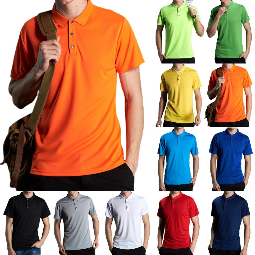 VVGUOWEI Heren korte mouwen effen sportgolfpoloshirts effen kleur zomer casual T-shirts met kraag 4XL