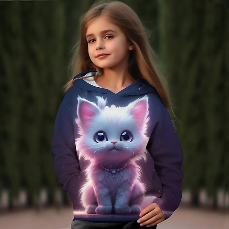 ETST WENDY 011 kinderen Hoodies 3D Print Dier Kat Streetwear Jongens Meisjes Unisex Sweatshirts Oversized Hoodie Kawaii Truien Trainingspakken Kleding 100