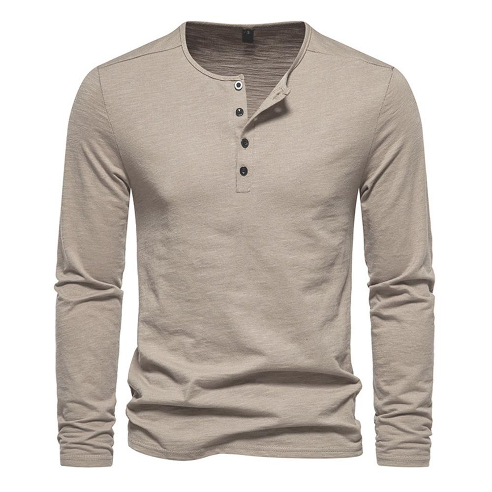 King Billion Heren T-shirt met lange mouwen, katoen, slim fit, onderkant, shirt, fitnesstops, T-shirts, knoopsluiting, casual, gezellig T-shirt S zwart