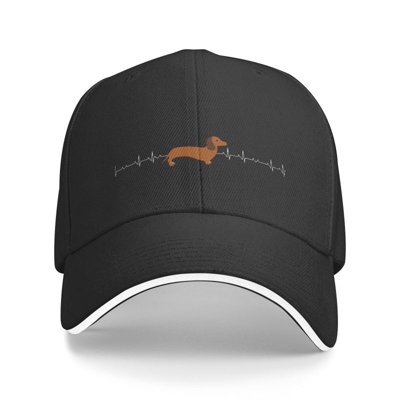 91530102MAC2AA7079 Aangepaste teckel hartslag honkbalpet unisex dames verstelbare hotdog das worst hond vader hoed streetwear Baseball Cap
