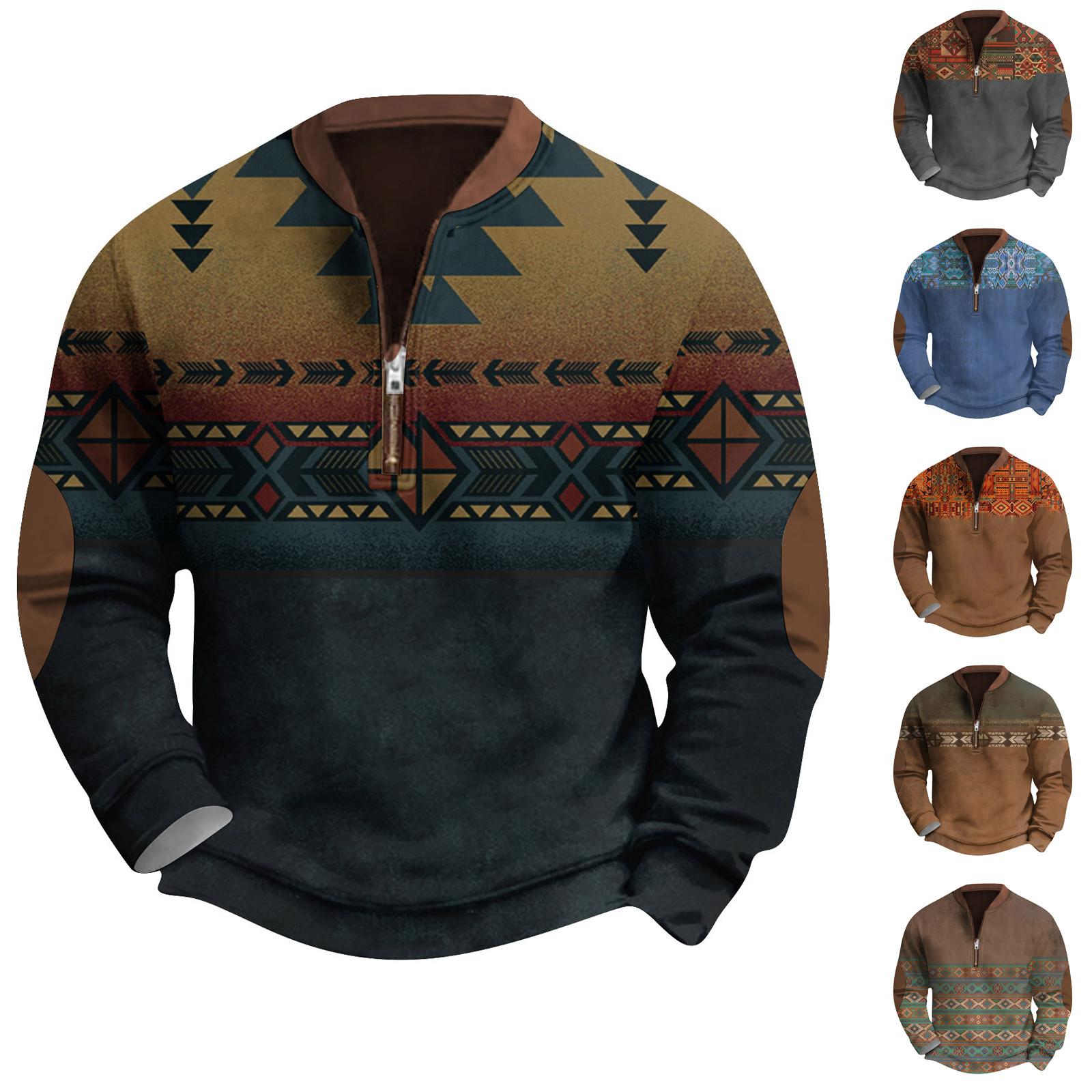 Xingben Two Heren Retro Casual Gradient Bedrukt Sweatshirt XXXL