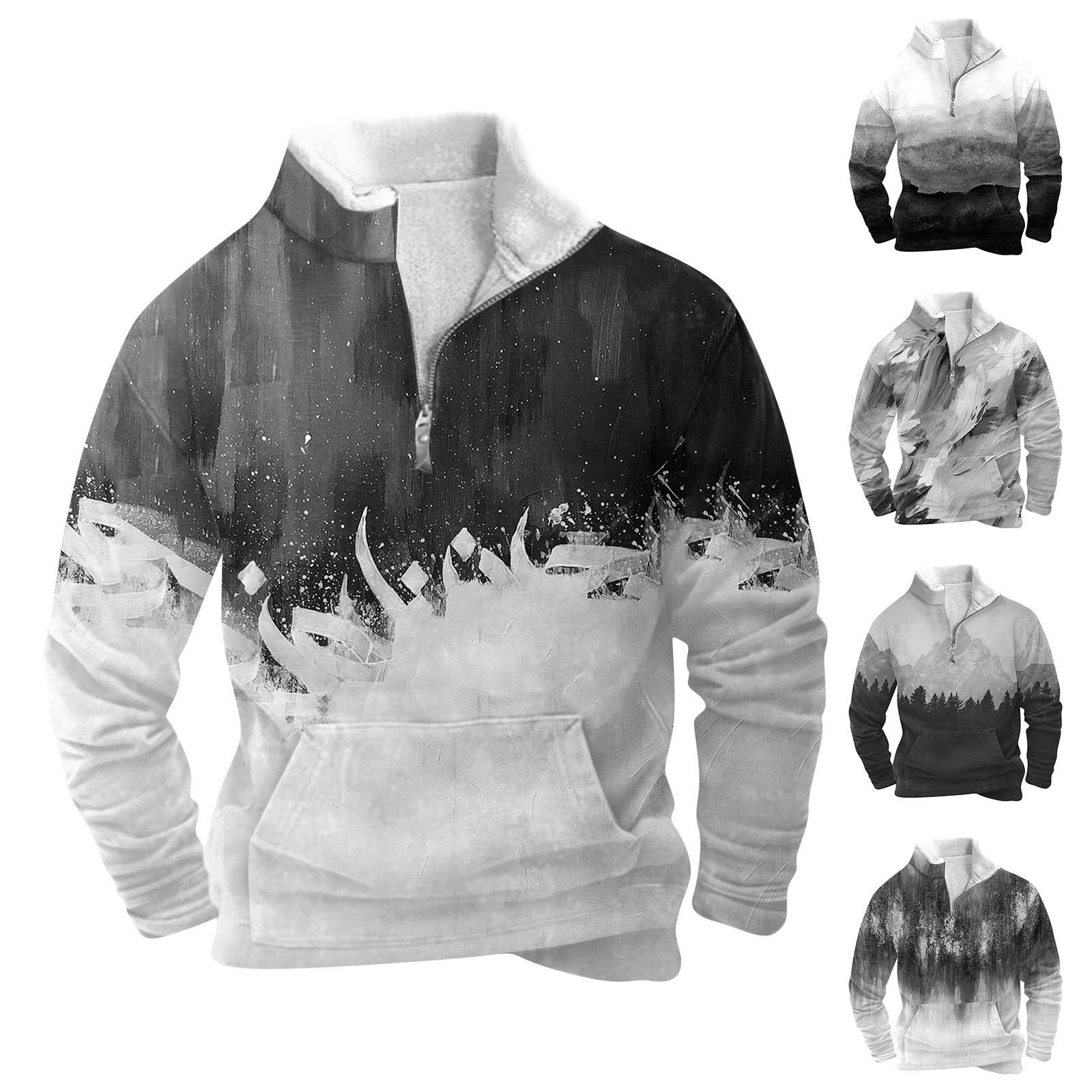 YiGeiWoLiGiaoGiao Lente en herfst herensweatshirt met staande kraag is outdoor casual truien tops XXXXL