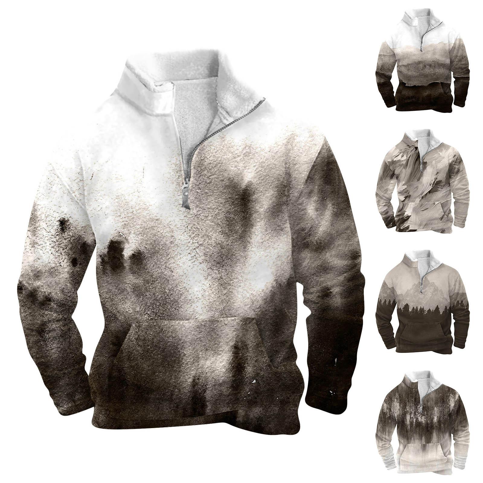 YiGeiWoLiGiaoGiao Lente en herfst herensweatshirt met staande kraag is outdoor casual truien tops M