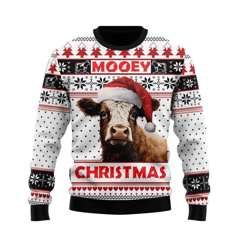 ETST 009 Cow Lovers Lelijke Kersttrui Voor Vrouwen Kleding Hip Hop Mannelijke Streetwear Kawaii Meisjes Truien Casual Polyester Sweatshirts S
