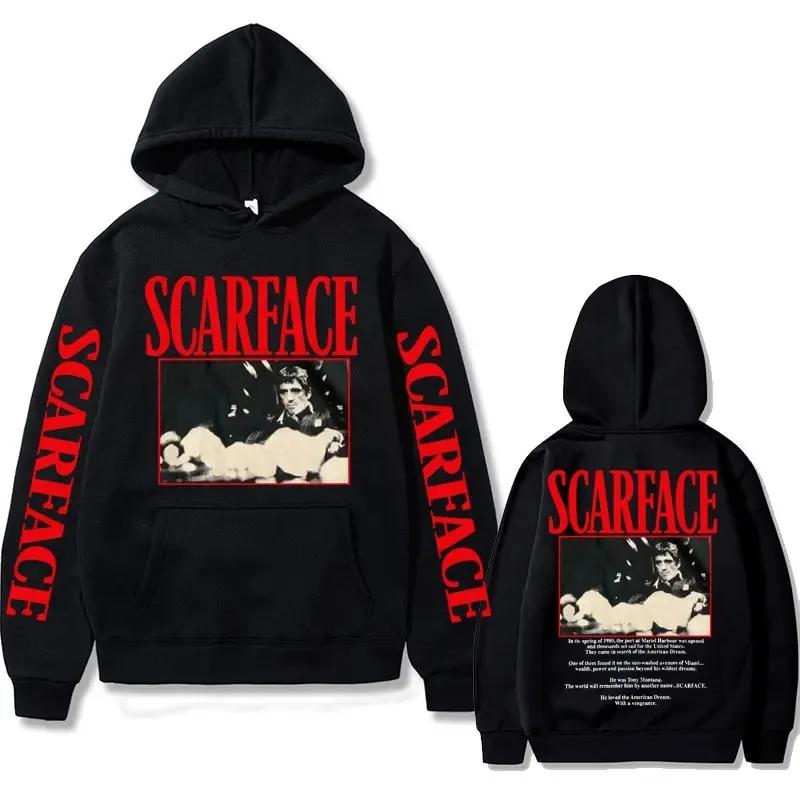 ETST 011 Vintage 90s Film Scarface Tony Montana Hoodie Heren Casual Vintage Pullover Man Hip Hop Hoodies Heren Mode Oversized Sweatshirt S