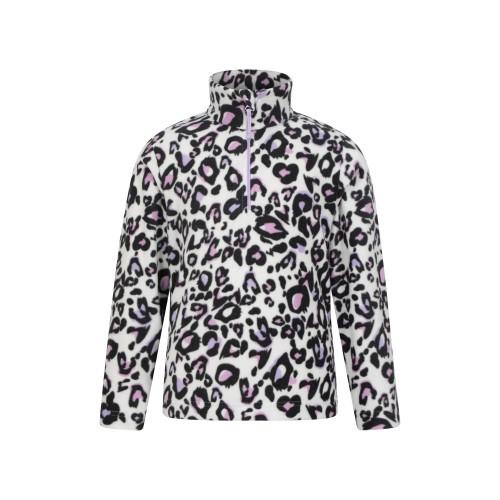 Pertemba FR - Apparel Mountain Warehouse Childrens/Kids Endeavour Leopard Print Half Zip Fleece Top 5-6 Years crème