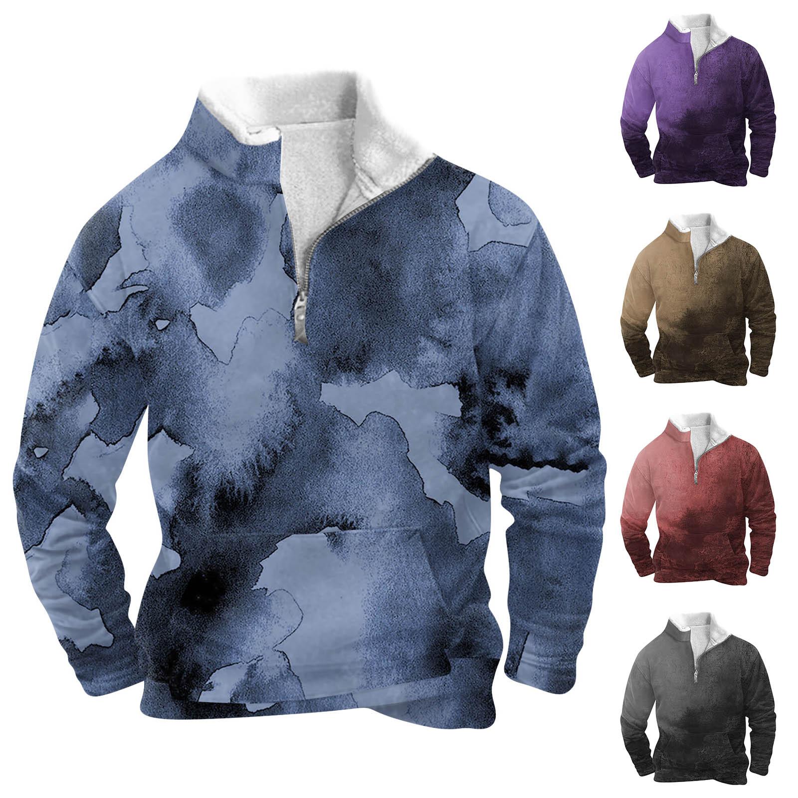 YiGeiWoLiGiaoGiao Lente en herfst herensweatshirt met staande kraag is outdoor casual truien tops L koffie
