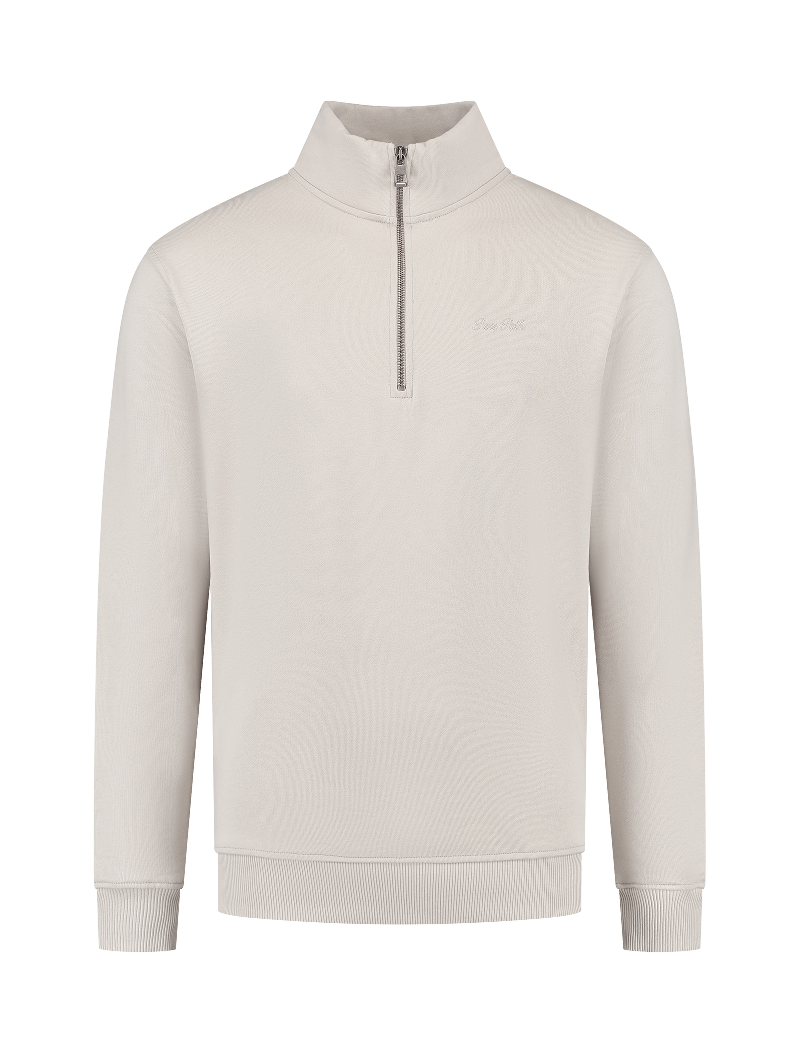 Pure Path Embroidery half-zip sweater