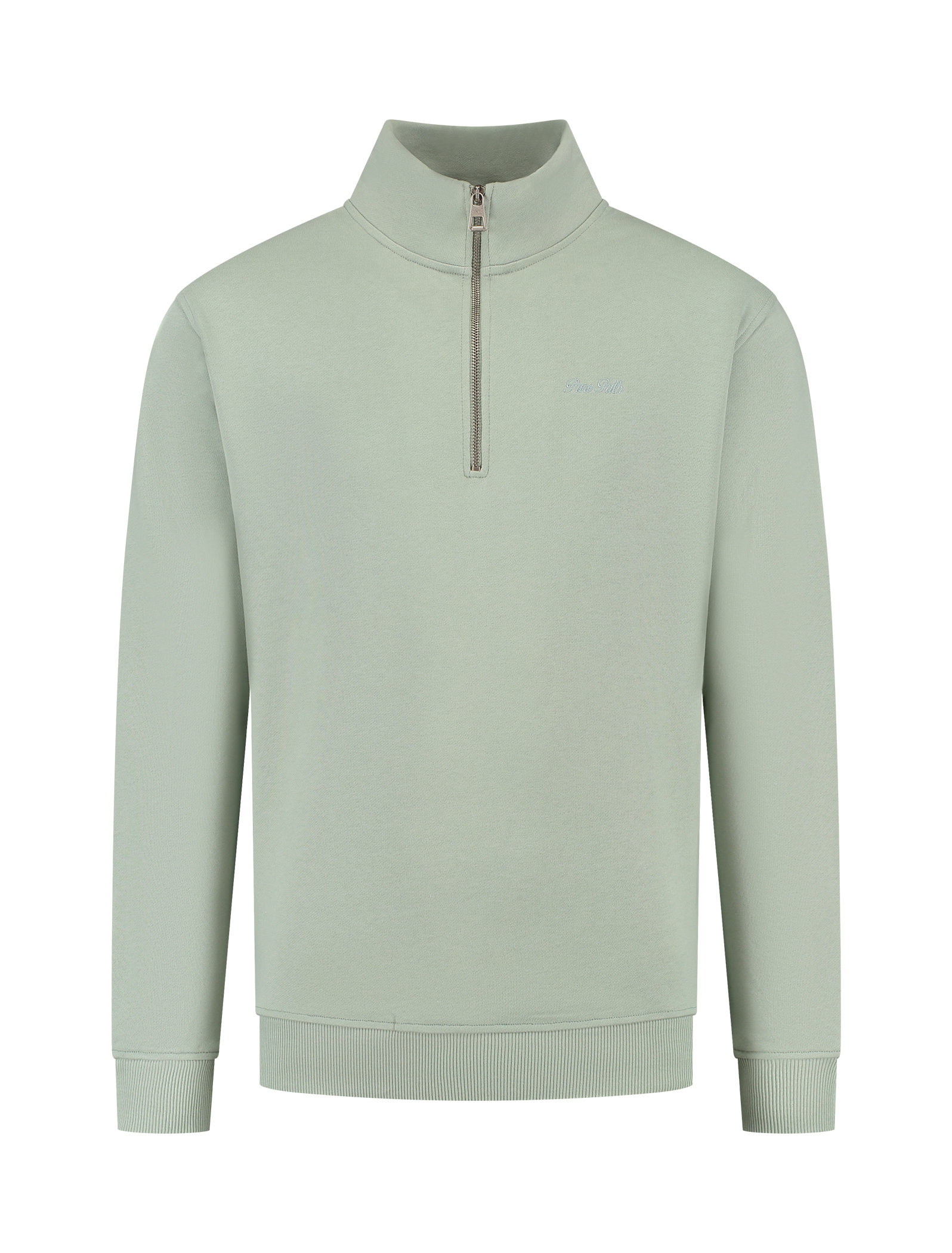 Pure Path Embroidery half-zip sweater