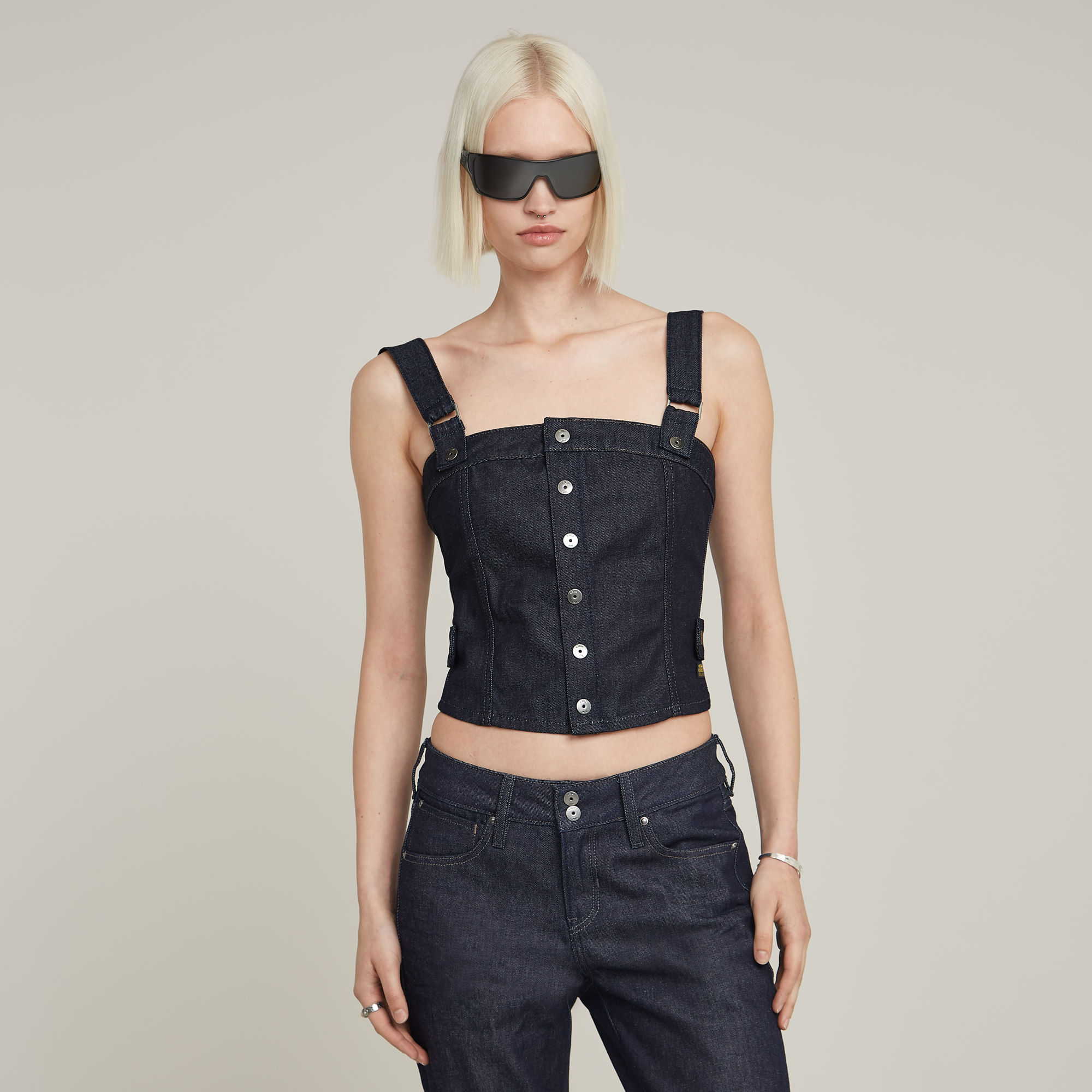G-Star RAW Bustier Top Detachable Straps - Donkerblauw - Dames
