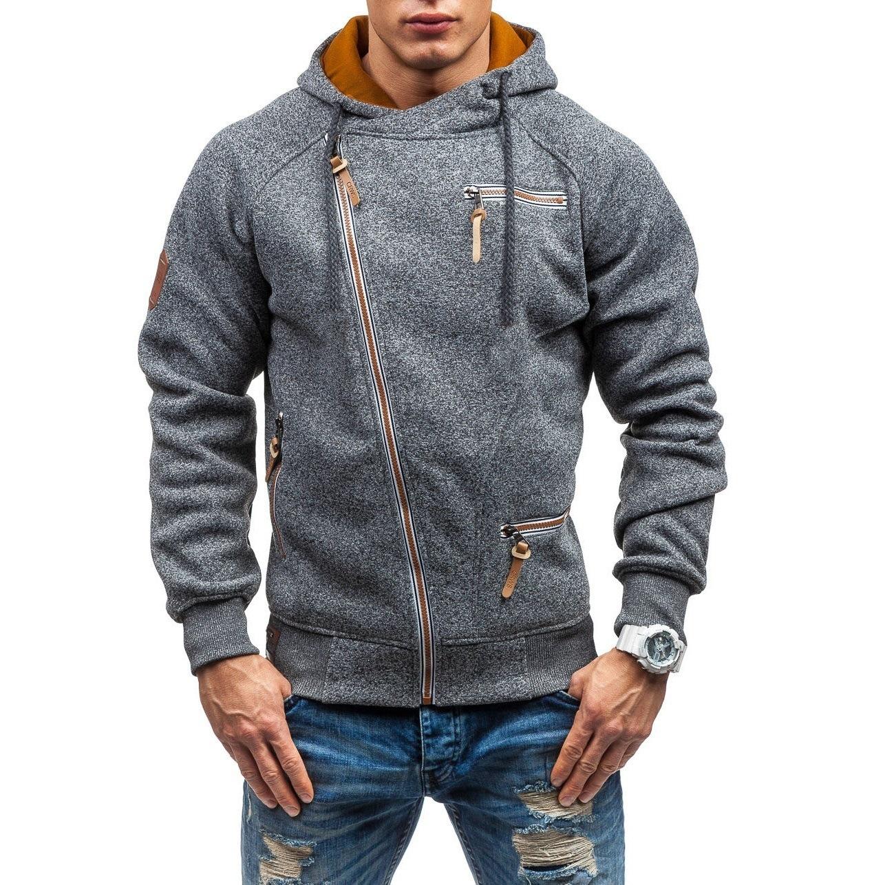 Milost Heren Sweatshirt met lange mouwen en capuchon Rits Herfstjas Heren Katoenen Sport Hoodies Uitloper XXXL zwart