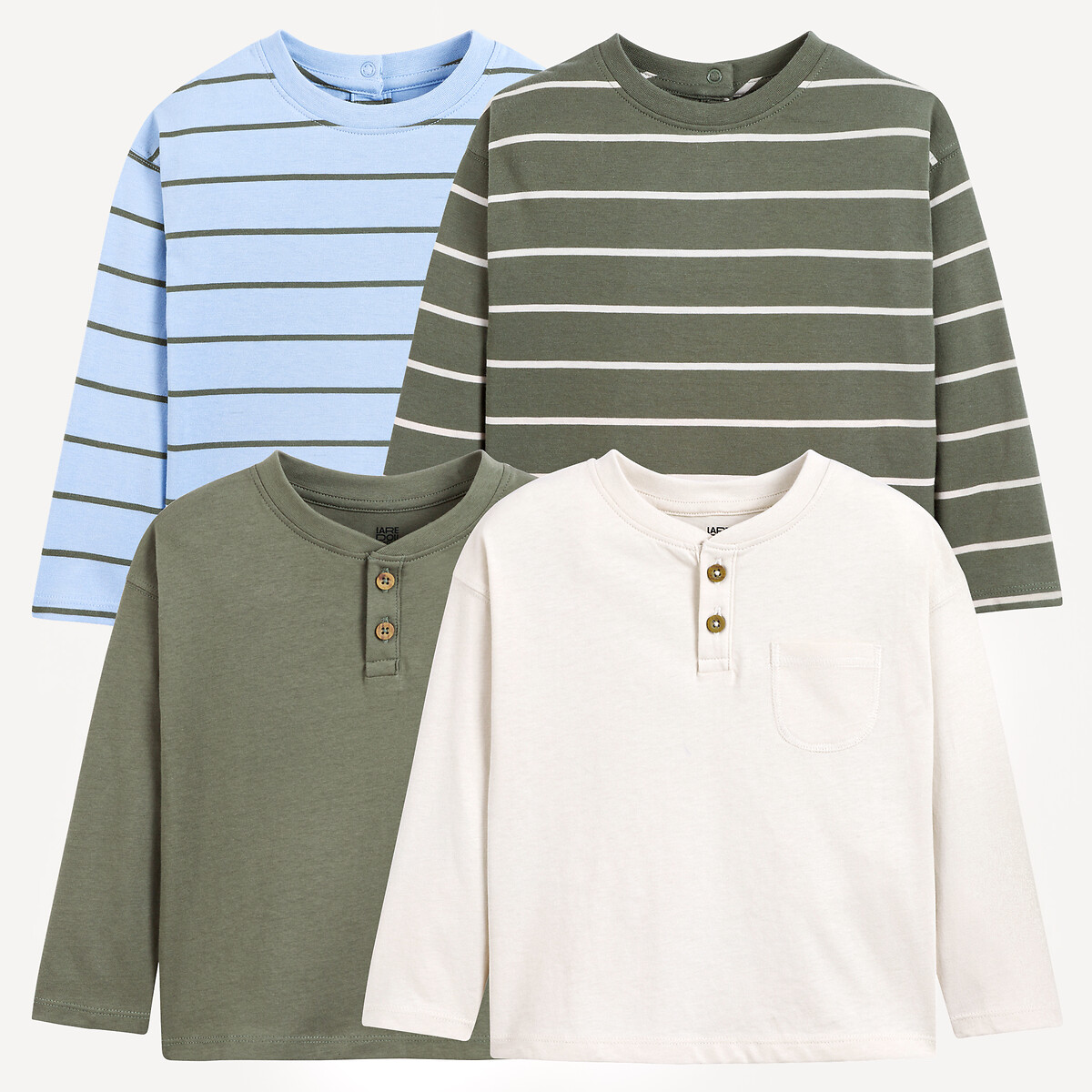LA REDOUTE COLLECTIONS Set van 4 T-shirts met lange mouwen
