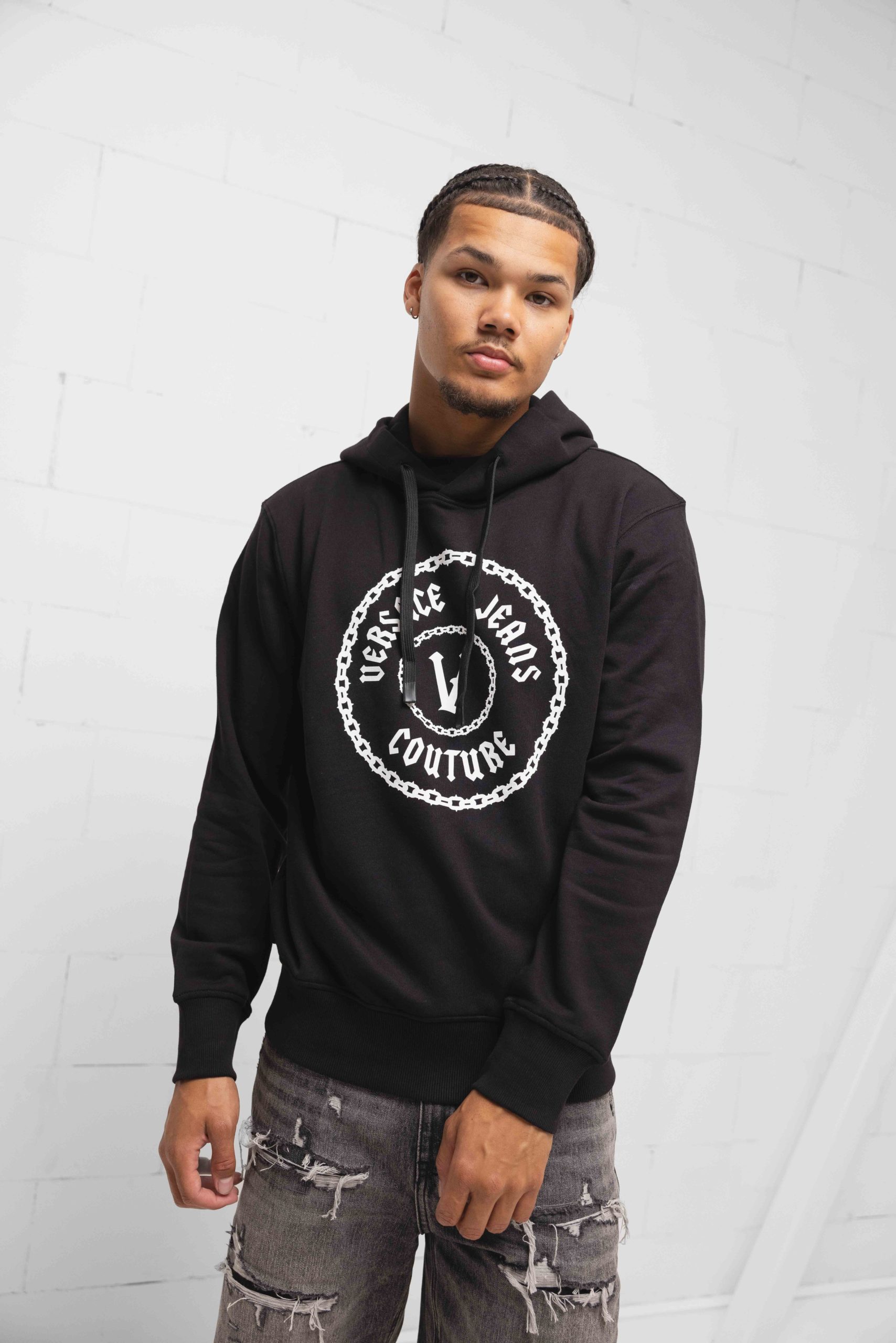 Versace Couture Versace Jeans Couture Chain Hoodie Heren Zwart/Wit - 