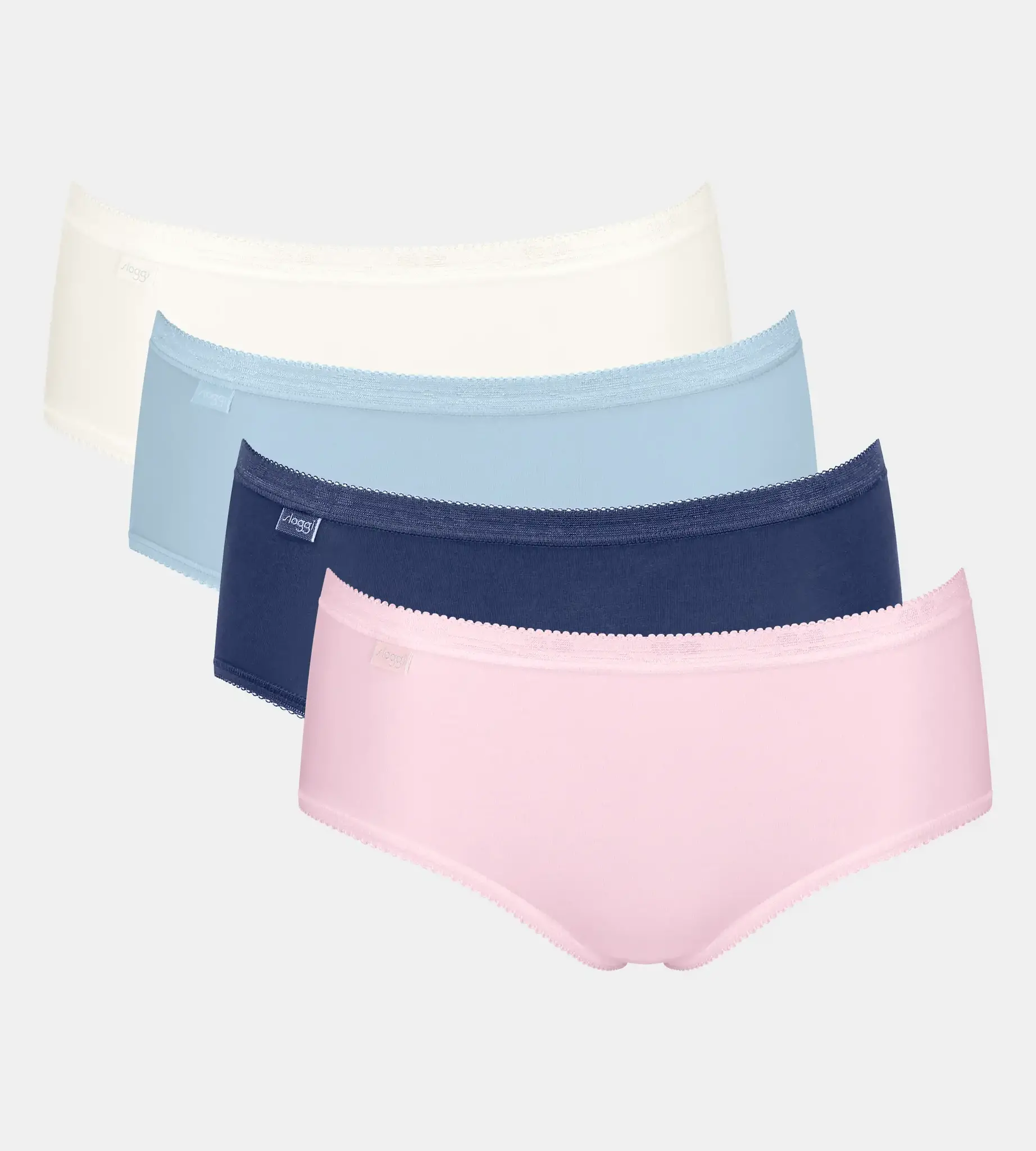 Sloggi 4-pack dames Basic Midi slips - Color - Katoenen heup slip - onderbroeken