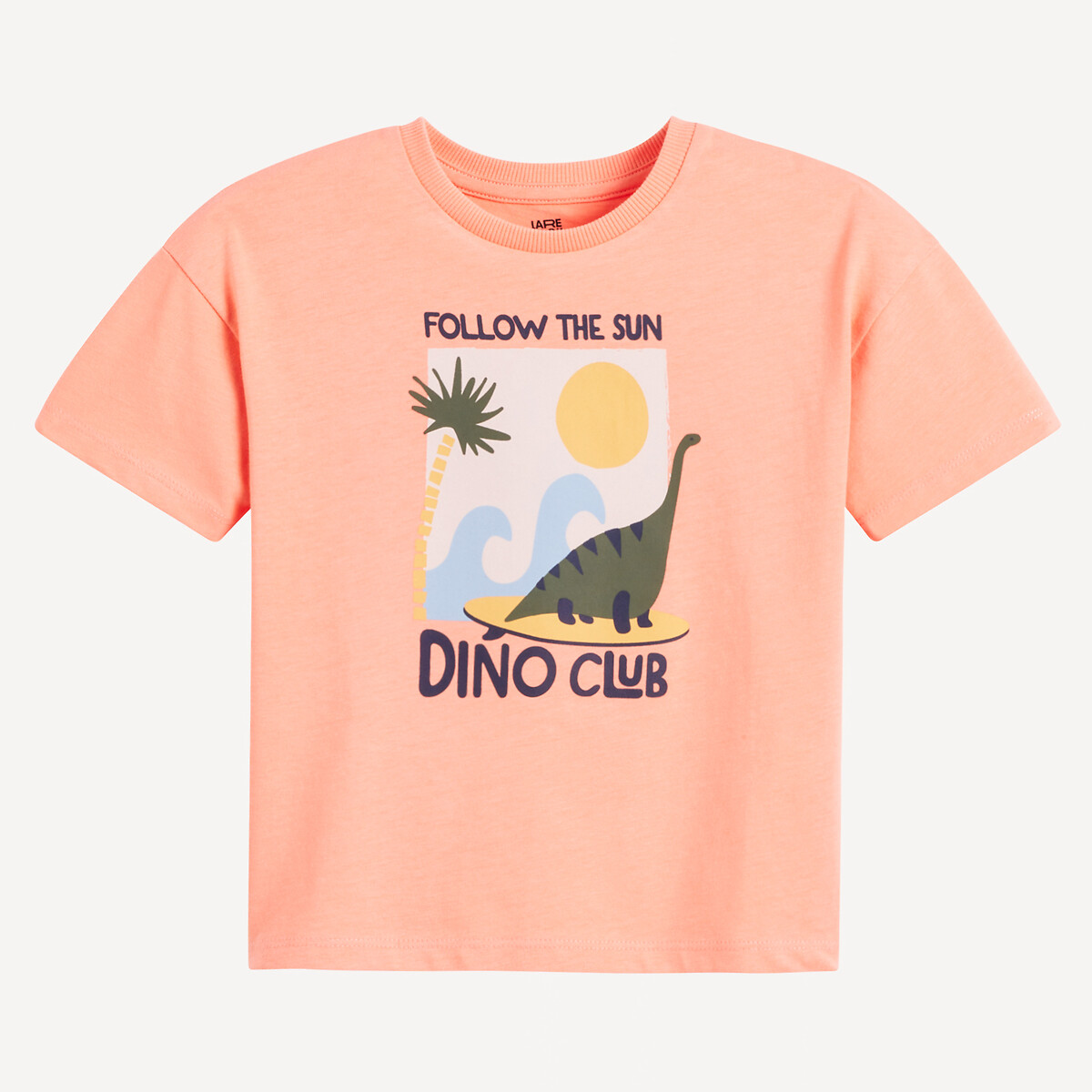 LA REDOUTE COLLECTIONS T-shirt met ronde hals en dinosaurus motief