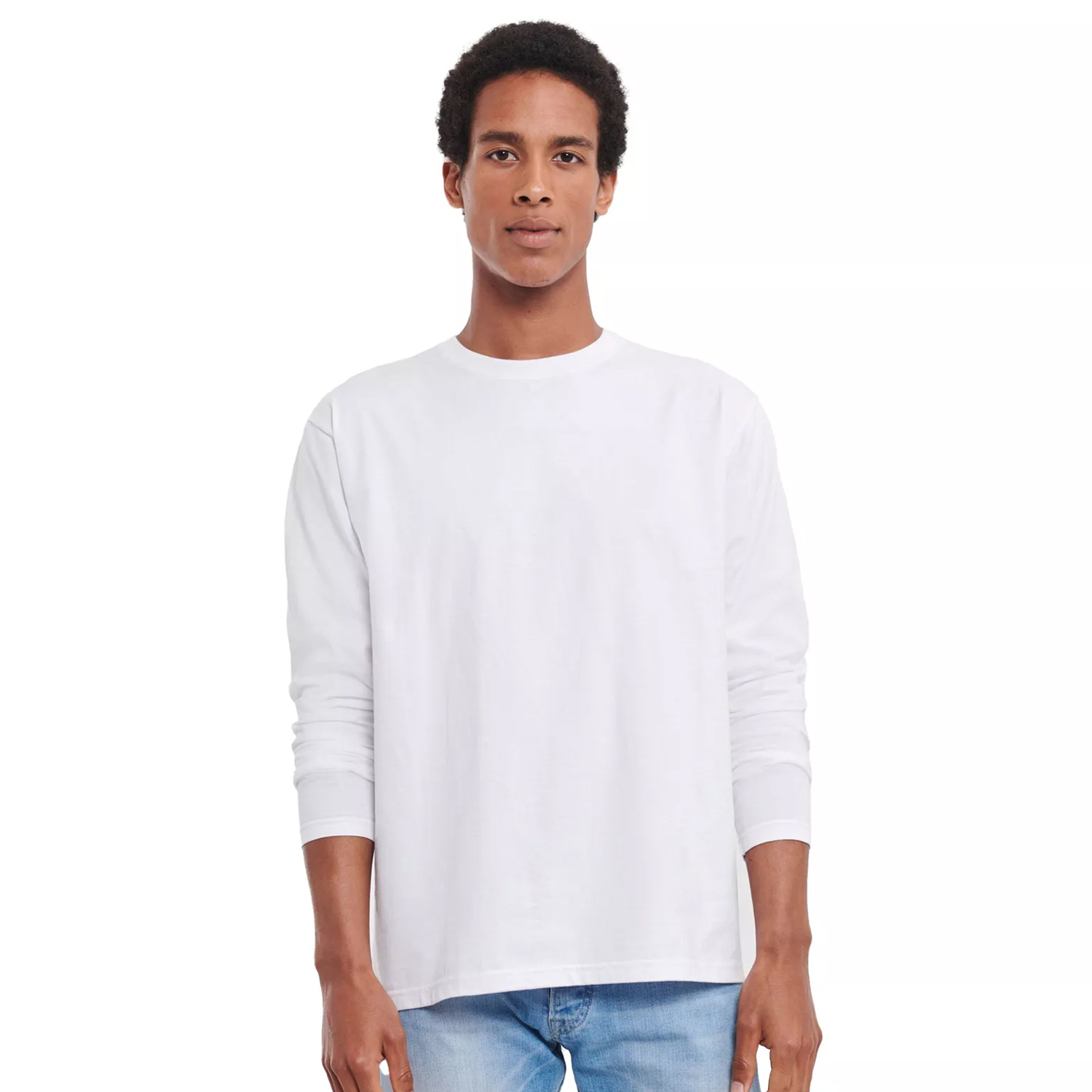 Russell Athletic Unisex klassiek effen t-shirt met lange mouwen voor volwassenen