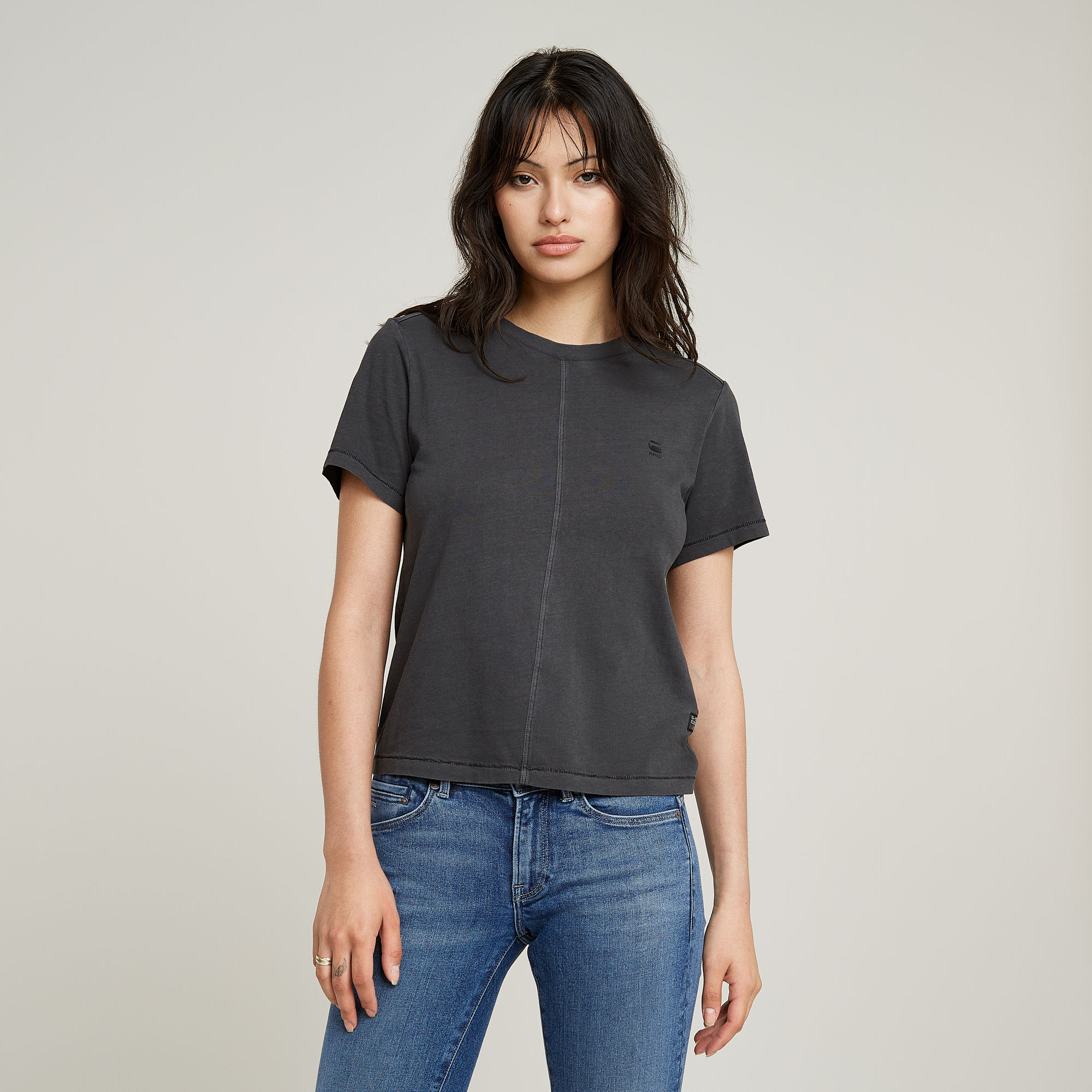 G-Star RAW Overdyed Front Seam Top - Zwart - Dames