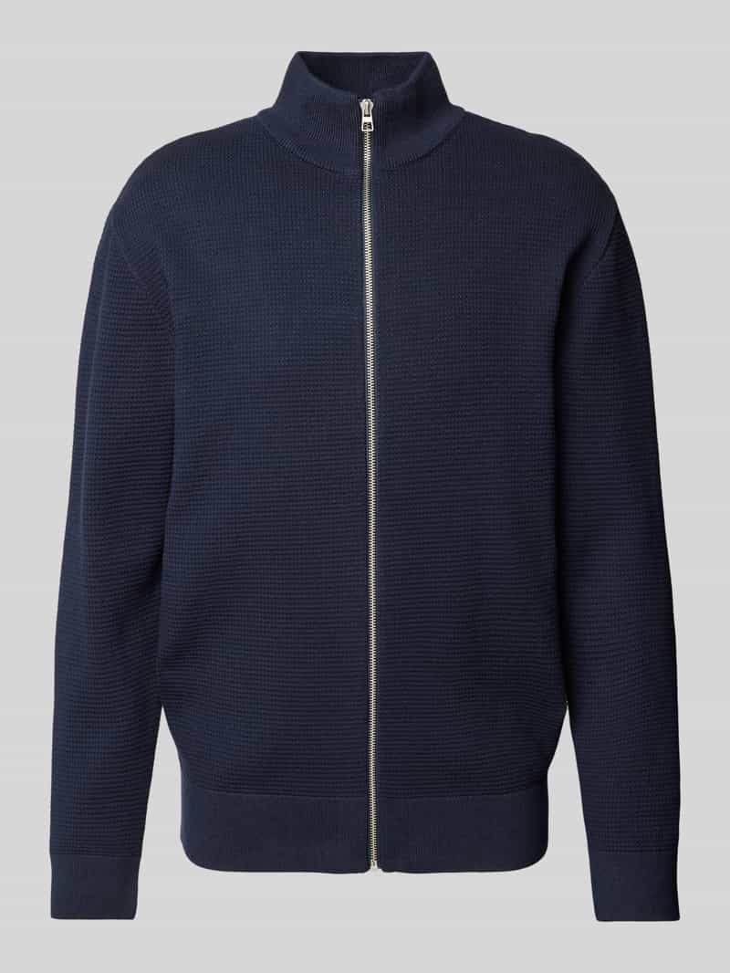 Tom Tailor Denim Regular fit gebreid jack van puur katoen met structuurmotief
