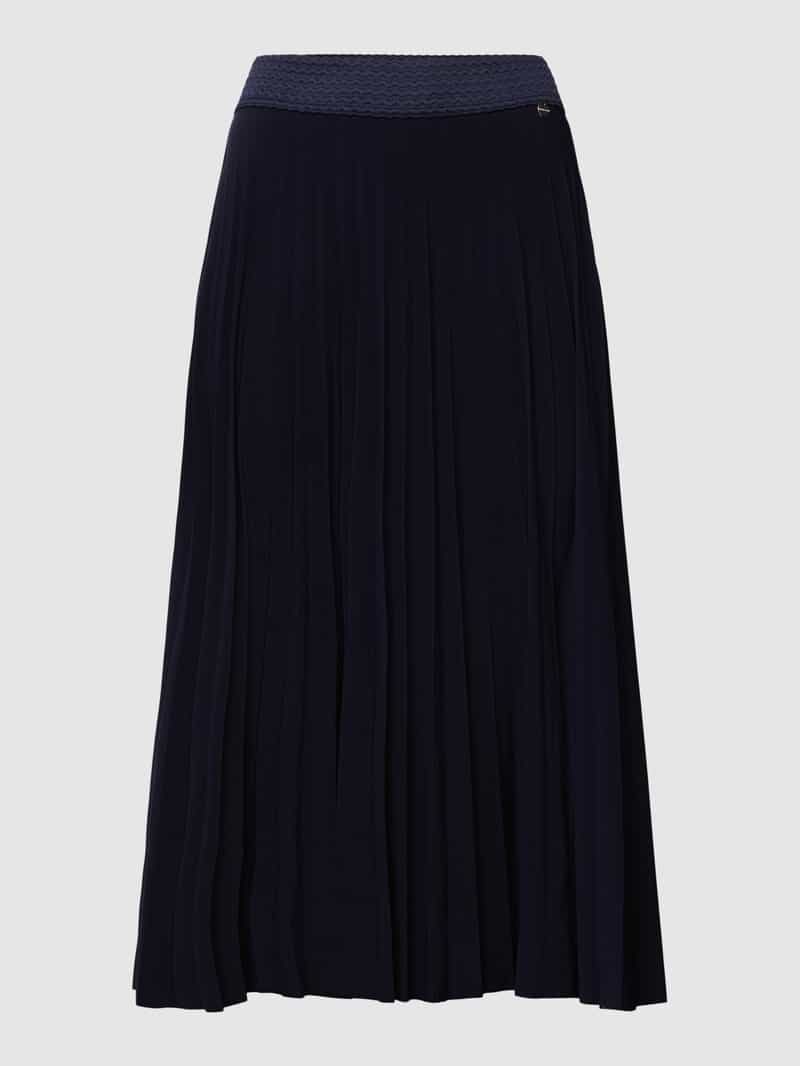 Rich & Royal Knielange rok met plissévouwen