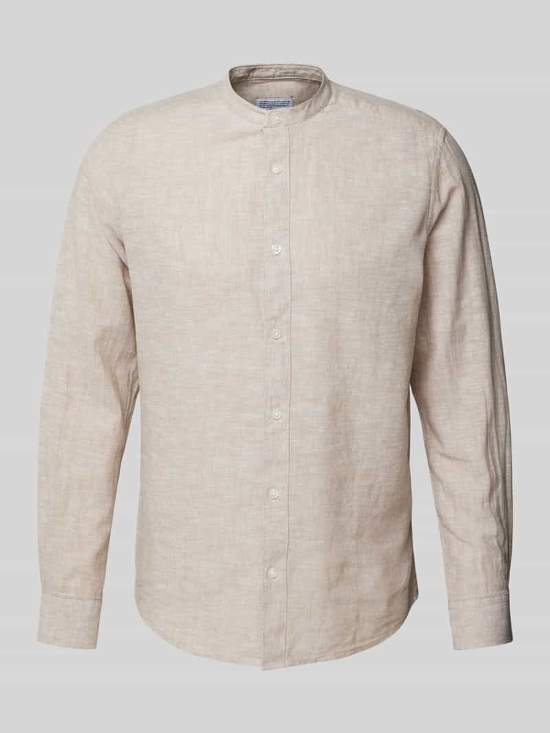 Only & Sons Slim fit linnen overhemd met opstaande kraag, model 'CAIDEN'