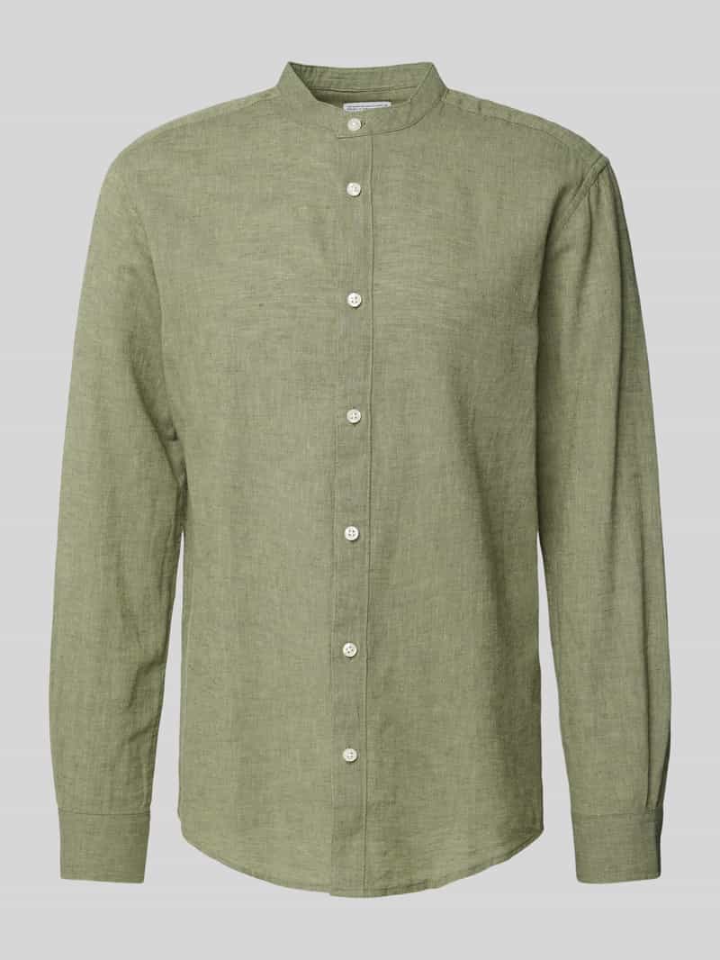 Only & Sons Slim fit linnen overhemd met opstaande kraag, model 'CAIDEN'