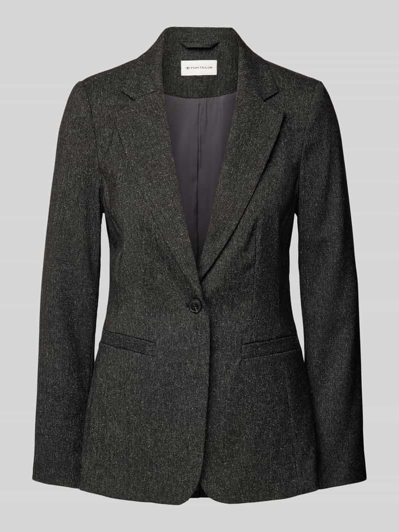 Tom Tailor Shaped fit blazer in gemêleerde look met 1-knoopssluiting