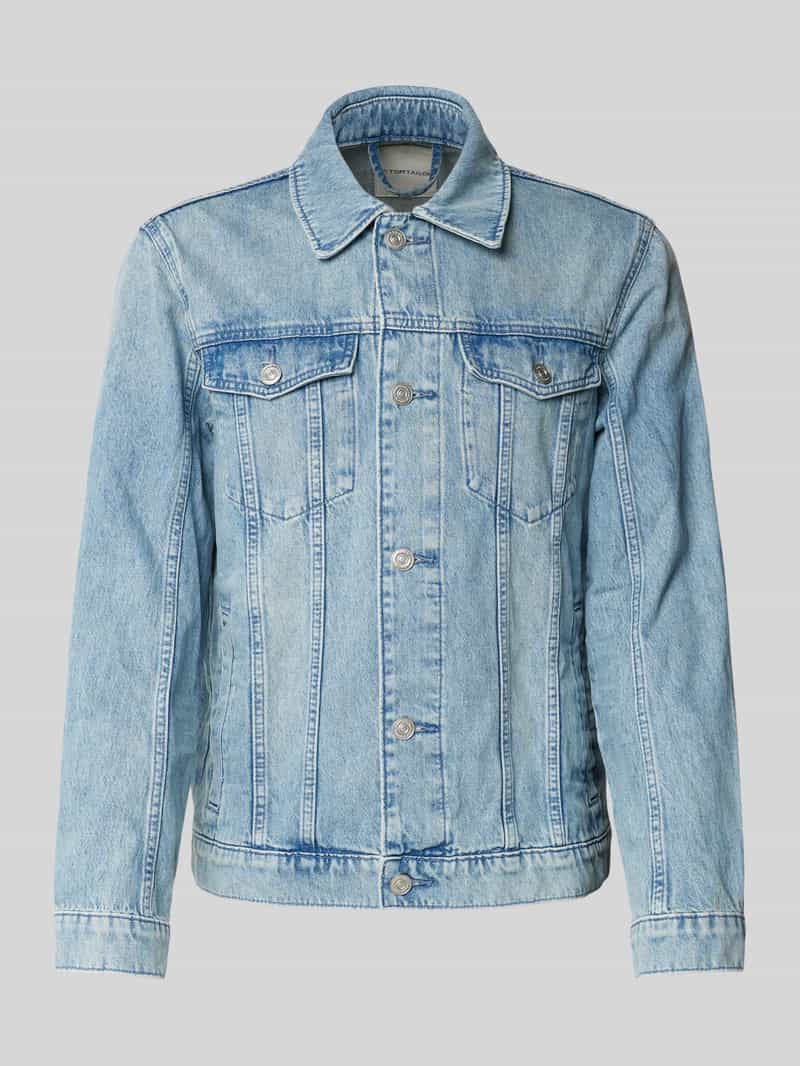 Tom Tailor Regular fit jeansjack van puur katoen met paspelzakken op de borst