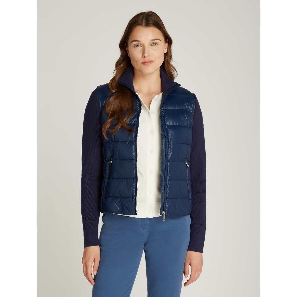 Tommy hilfiger Donsjas in 2 stoffen met lange mouwen