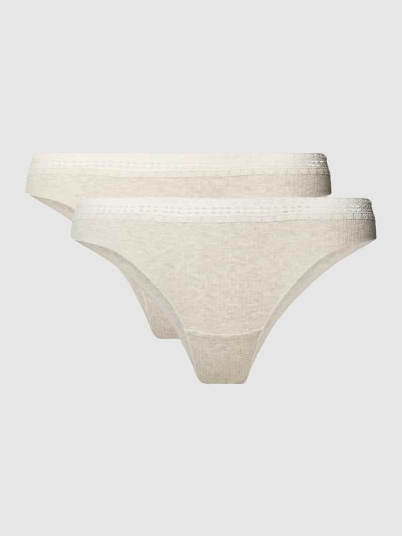 Sloggi String met kant, model 'Go Ribbed'