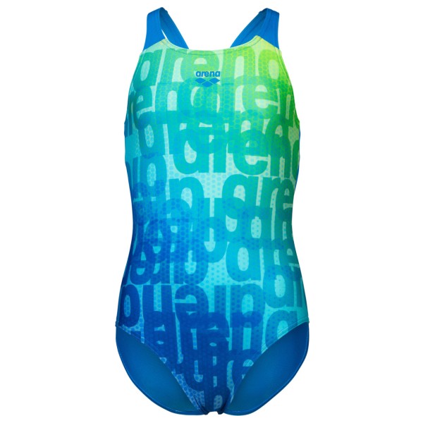 Arena - Girl's Multi Colours Swimsuit V Back - Badpak, blauw