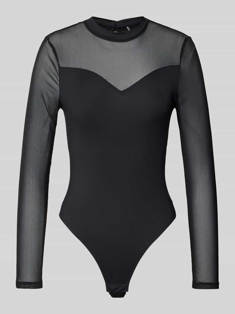 Pieces Slim fit body met semi-transparante achterkant, model 'MILLY'