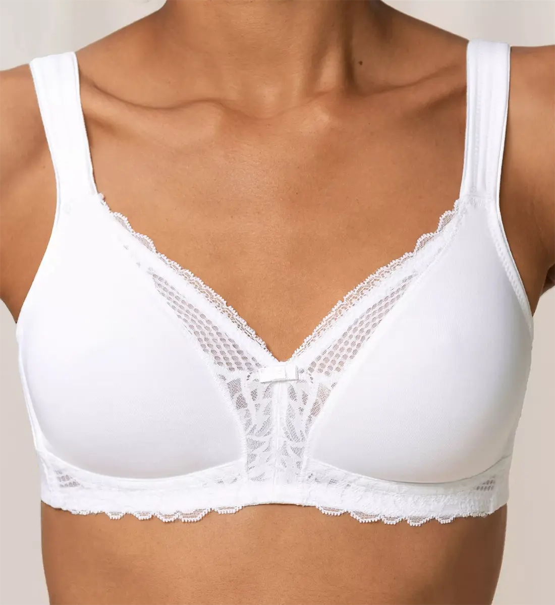 TRIUMPH BH zonder beugel - Modern Lace+ Cotton N - Kanten Katoenen niet voorgevormde bh - Brede zachte bandjes