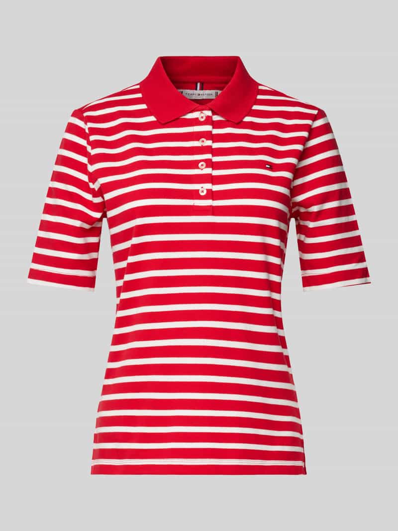 Tommy Hilfiger Poloshirt 1985 Regular Fit Pique Premium Polo met logo-borduursel, met zijsplitten