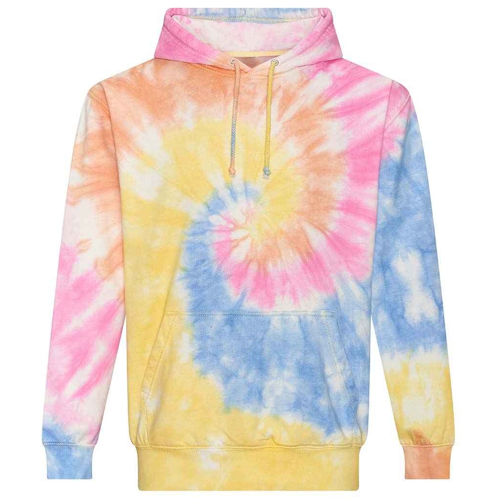 Awdis Uniseks tie dye hoodie voor volwassenen