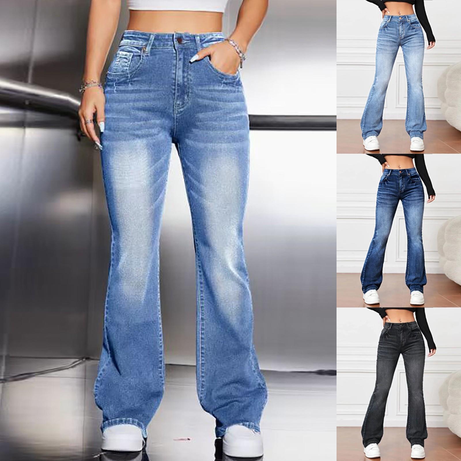 Jolian Dames Jeans Broek Fit Jeans Stretch Denim Broek Met Zakken Broeken Jeans Voor Vrouwen XL