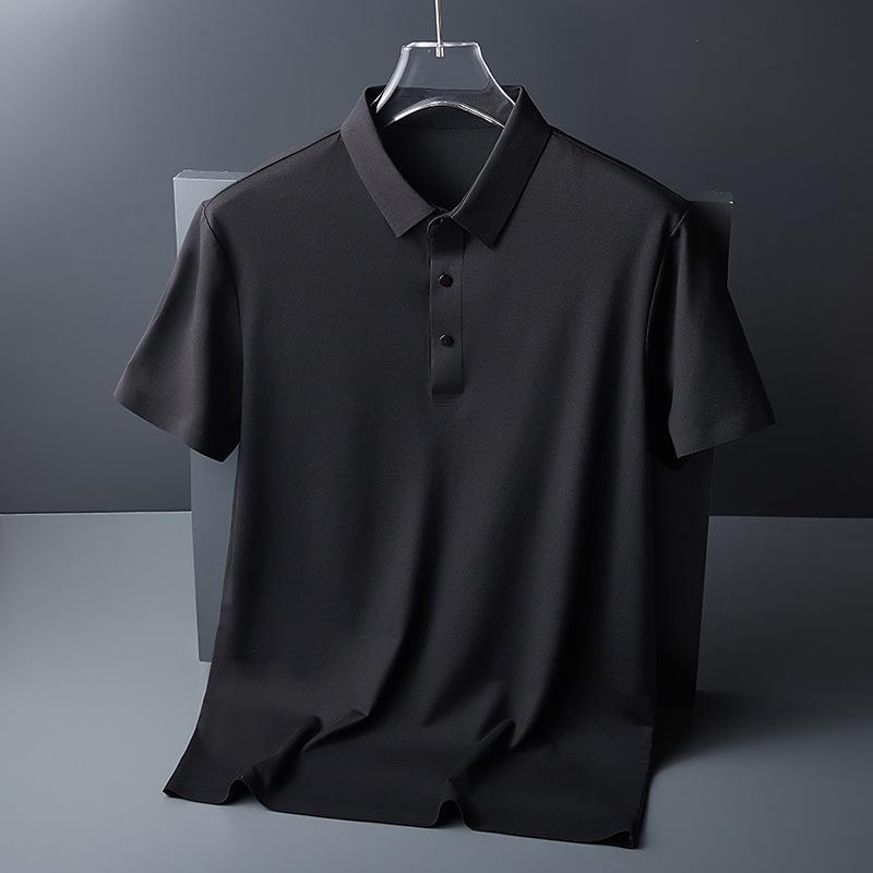 Mille Zomermode, casual zakelijk poloshirt voor heren, revers-T-shirt met korte mouwen XXXXXL wit