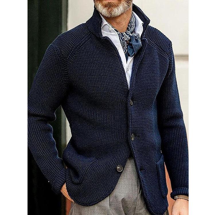 Mysterious Gift Heren Casual Gebreide Cardigan Trui Opstaande Kraag Lange Mouw Mode Heren Herfst en Winter Heren Warme Cardigan Jas XXXL zwart