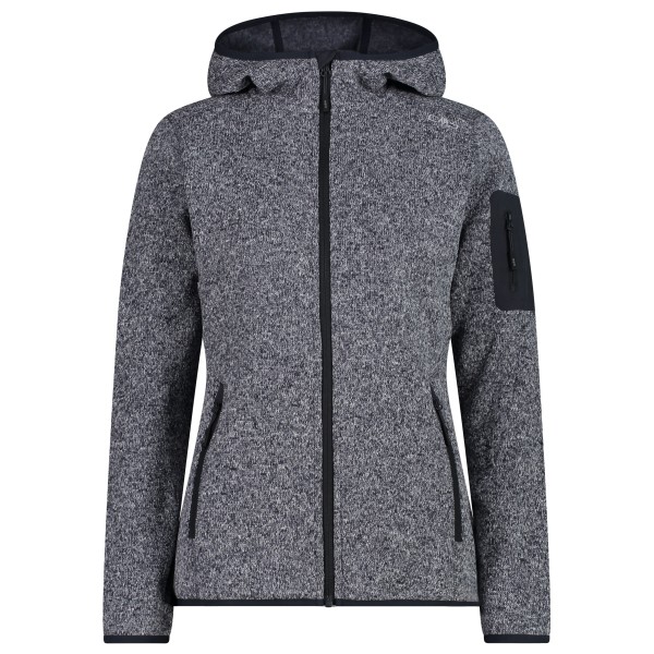 CMP - Women's Jacket Fix Hood Jacquard Knitted 3H19826 - Fleecevest, grijs
