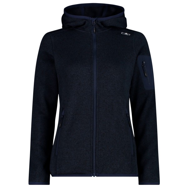 CMP - Women's Jacket Fix Hood Jacquard Knitted 3H19826 - Fleecevest, zwart