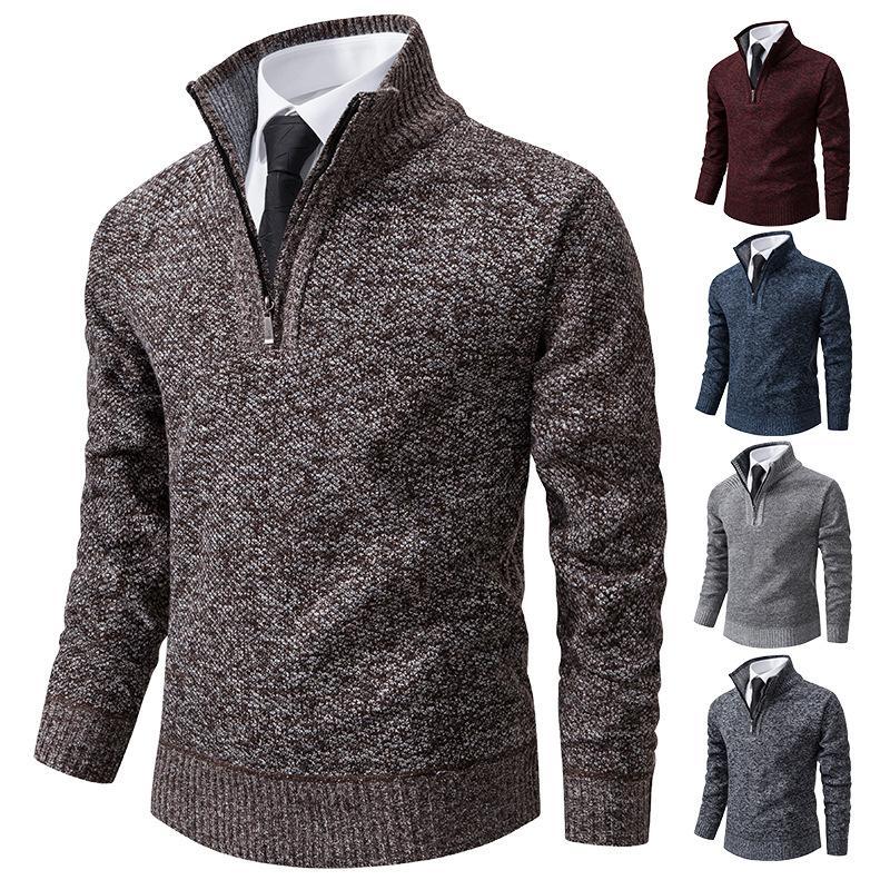 King Billion Heren Pullover Herfst En Winter Trui Heren Effen Kleur Breiwerk Dikke Warme Casual Trui M blauw