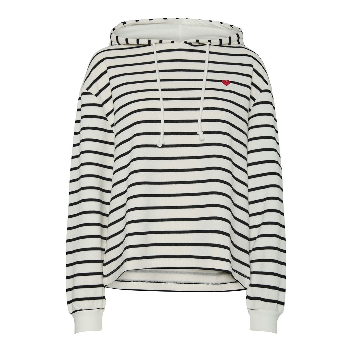 Pieces Gestreepte hoodie, geborduurd hartje