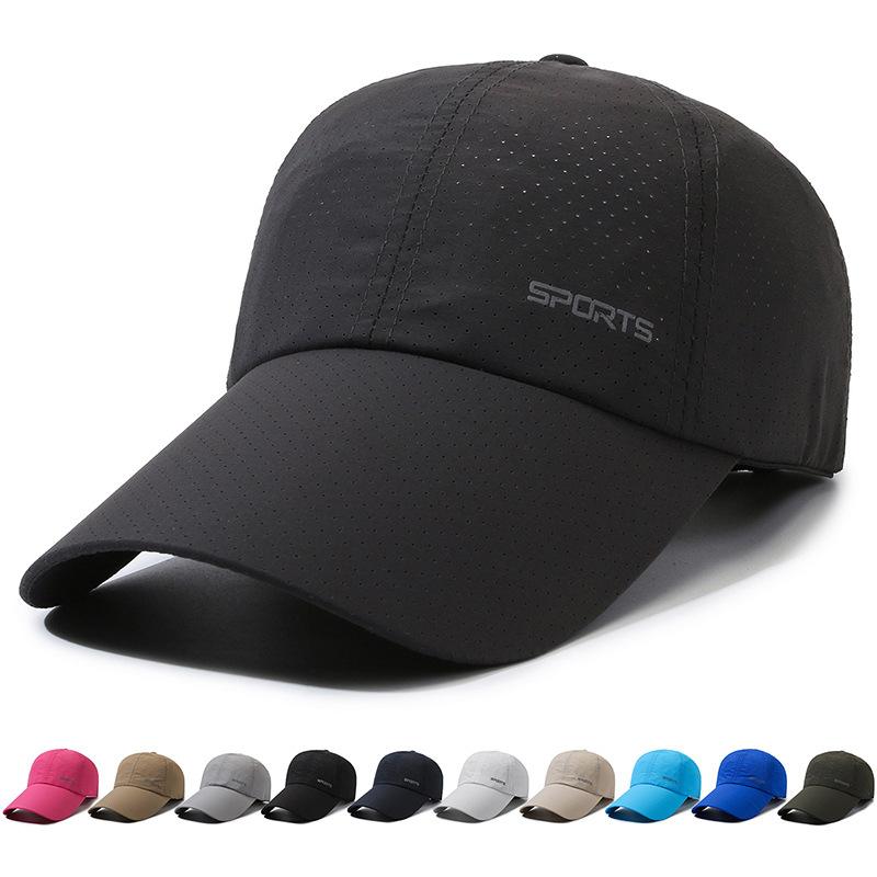 ONIHUA Dunne snel drogende zonnehoed voor heren en dames, ademende pet, baseballpet met lange rand wit