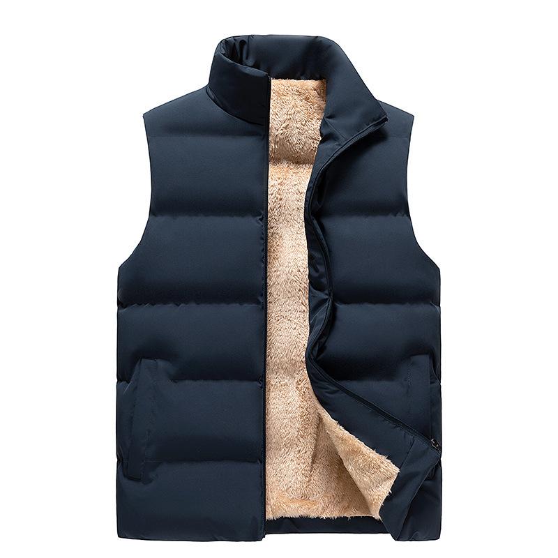Lucky ioom Clothes Lam Down Heren Down Katoenen Vest Clip voor Buitenkleding Dik en Warm Mouwloos Oversized Vest 6XL zwart