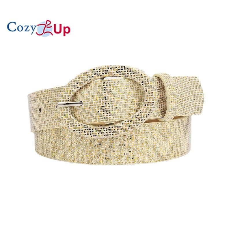Cozy Up Accessories Ovale Japanse gesp riem dames pailletten retro decoratieve jeans dames riem 106x3.7cm zwart