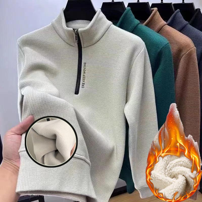 VIYOO Plus Size Heren Herfst En Winter Sweatshirt Ritssluiting Opstaande Kraag Lange Mouwen Verdikt Fleece Effen Kleur Nekbescherming Middellange Lengte XL donkergrijze kleur