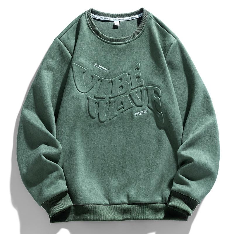 AL Clothes Heren hertenleer kasjmier trui herfst letterprint eenvoudige en casual Joker trui M